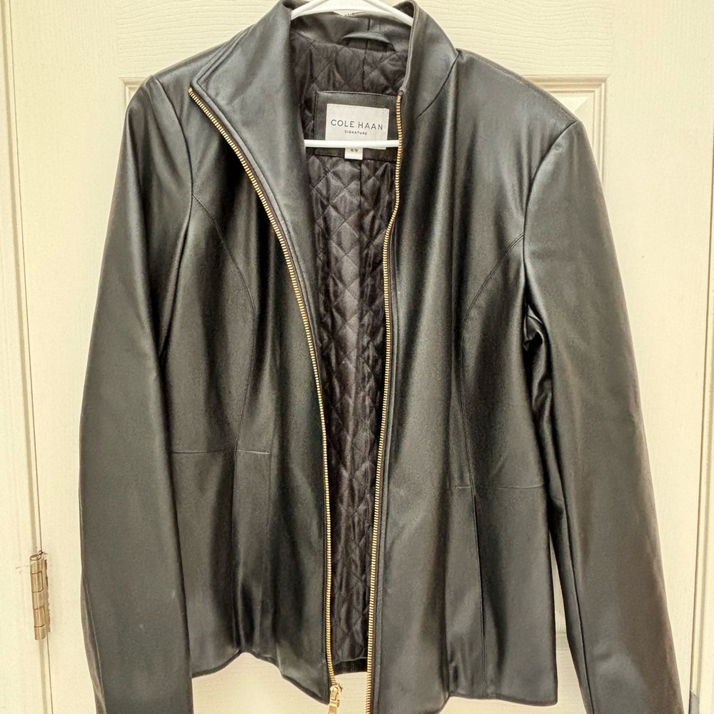 Cole Haan Women's Black Leather Jacket